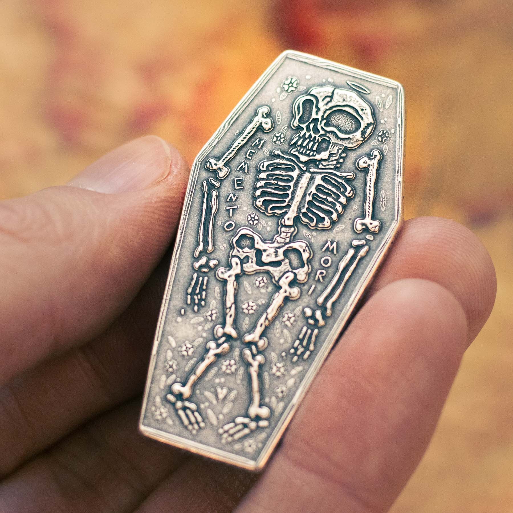 Coffin Memento Mori Memento Vivere in .999 Fine Silver