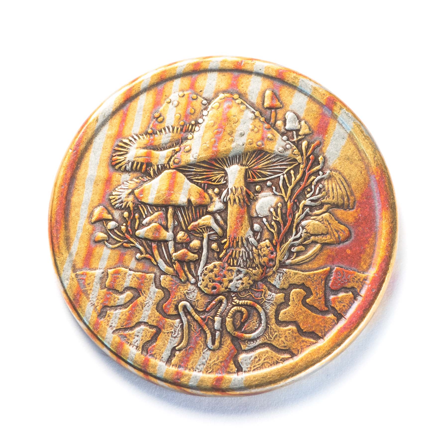 cottagecore mycelium toxic mycology decision maker coin by shire post mint
