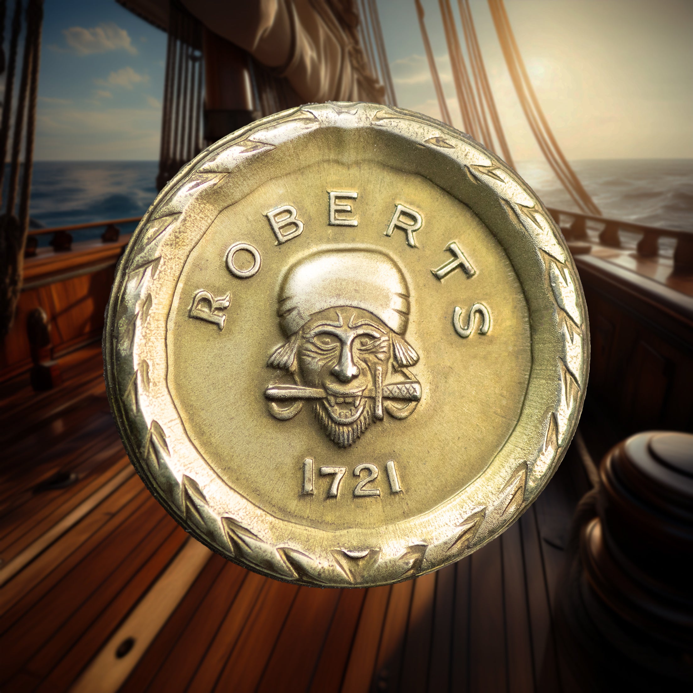 Pirate Roberts Coin in Solid Brass