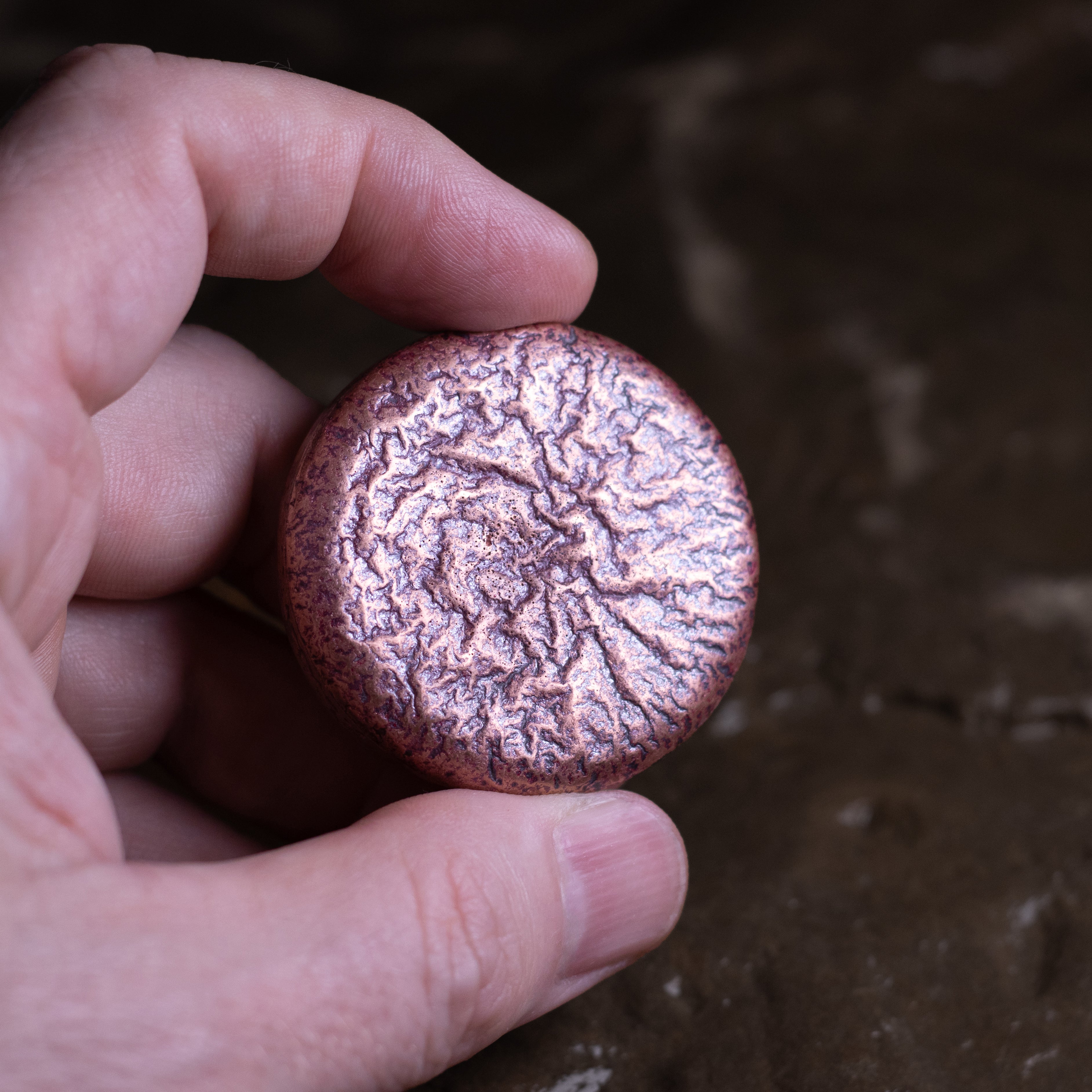 Shire Post Mint Copper Hand Poured Worry Stone Fidget Puck
