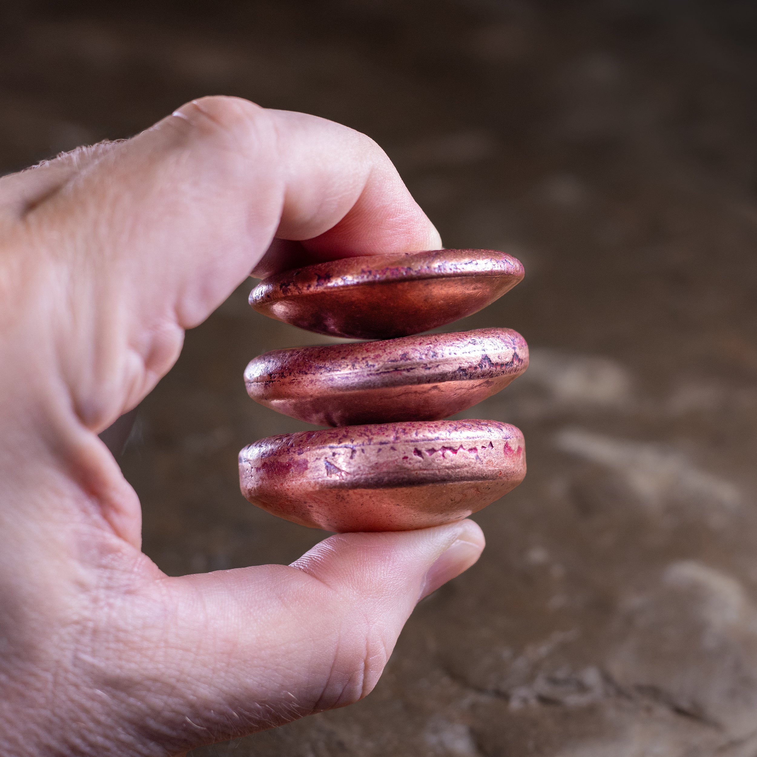 Copper Hand Poured Worry Stone Fidget Puck