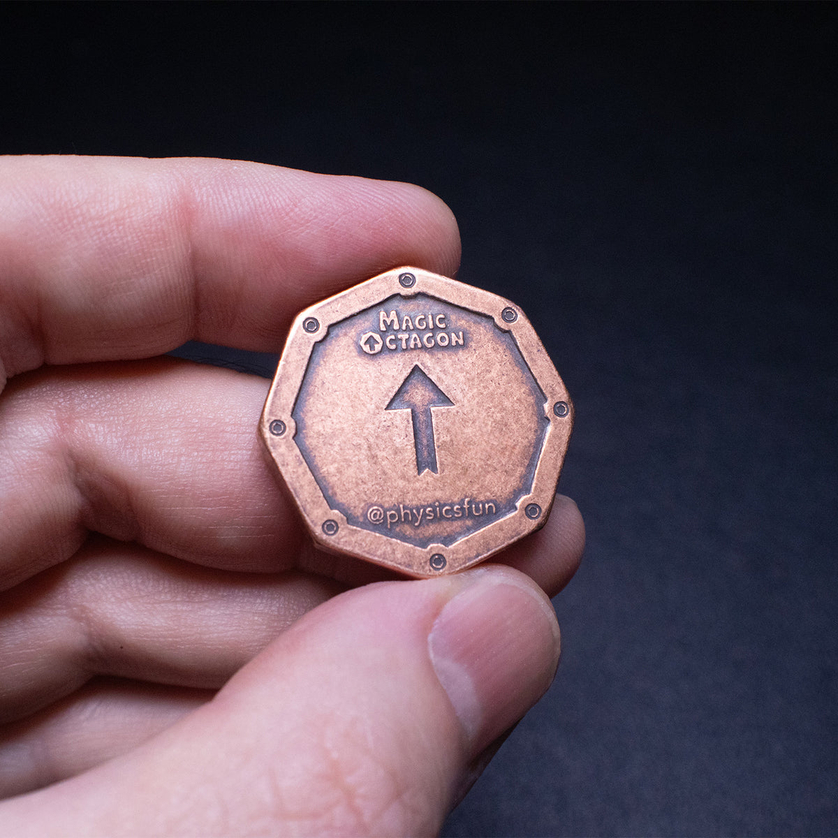 Magic Octagon Brain Teaser Coin in Solid Copper