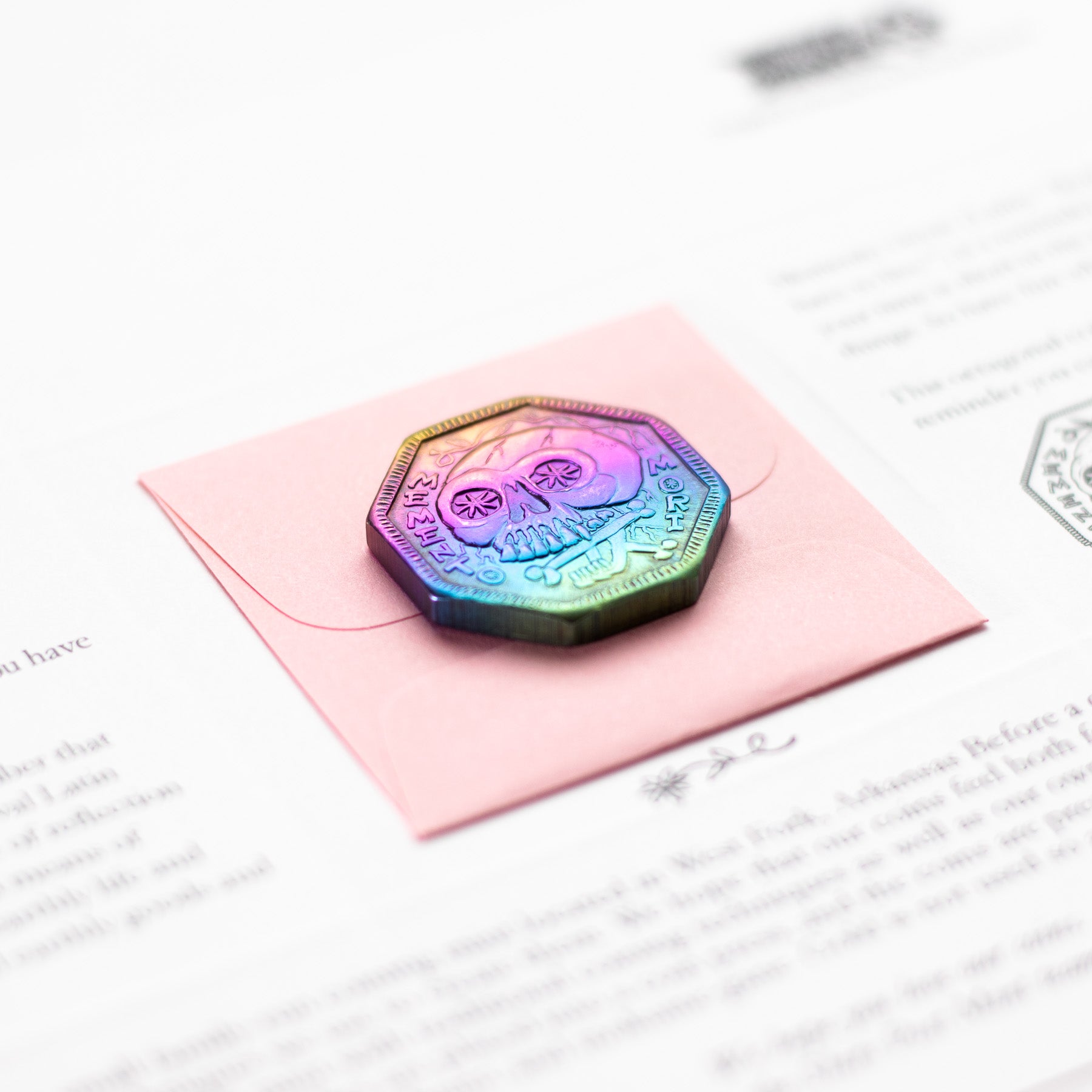 Memento Mori / Memento Vivere Reminder Niobium Coin, Rainbow