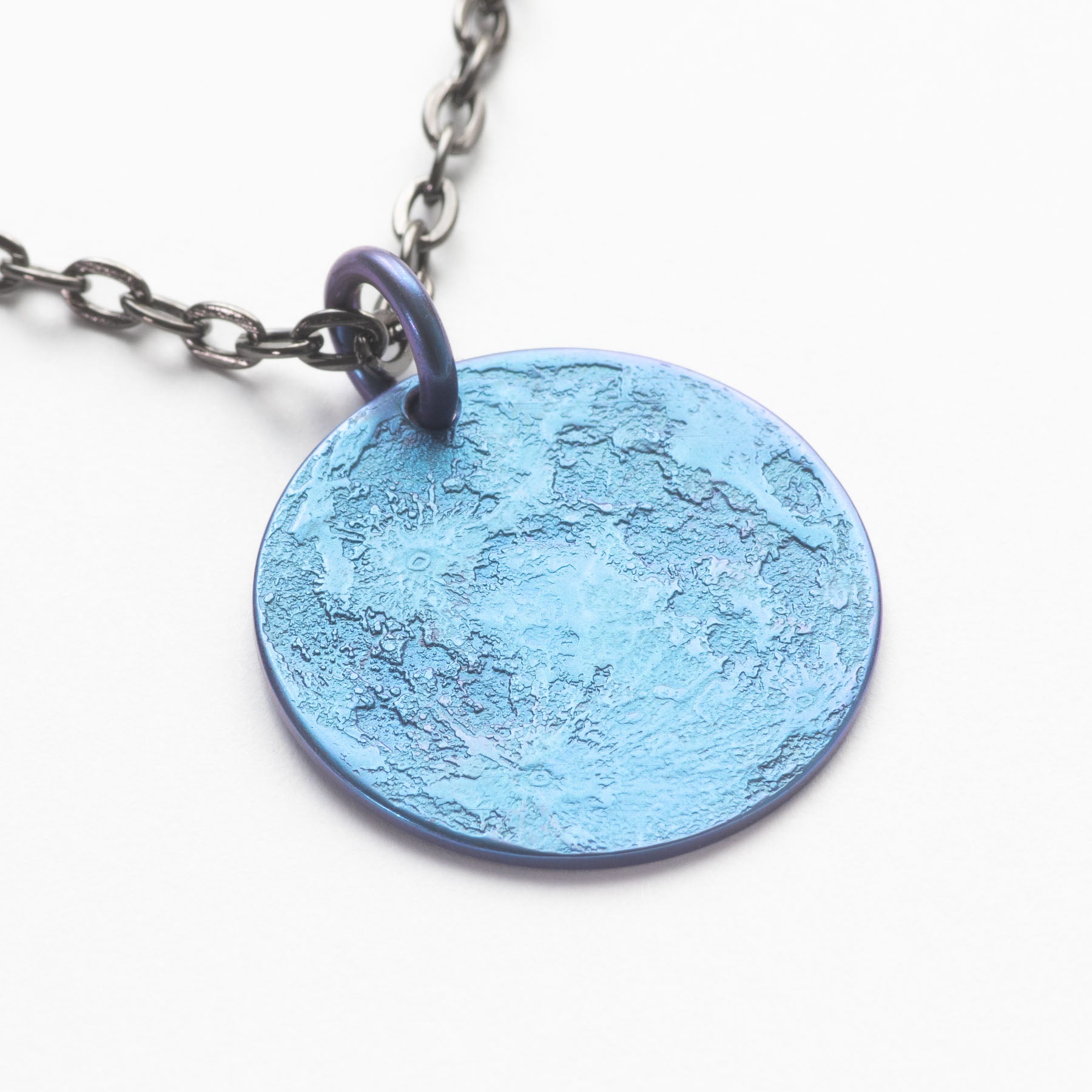 Blue Moon Necklace - 1" Anodized Niobium Charm or Pendant