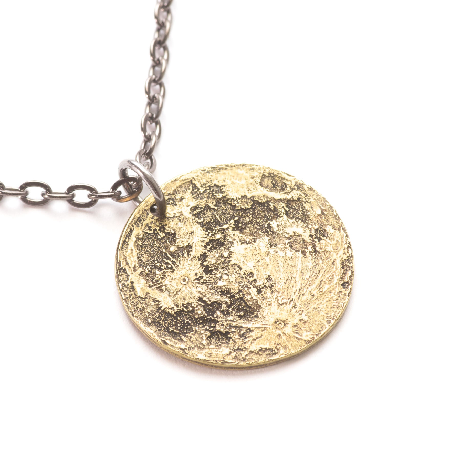 Harvest Moon Brass Necklace - 1" Pendant or Charm