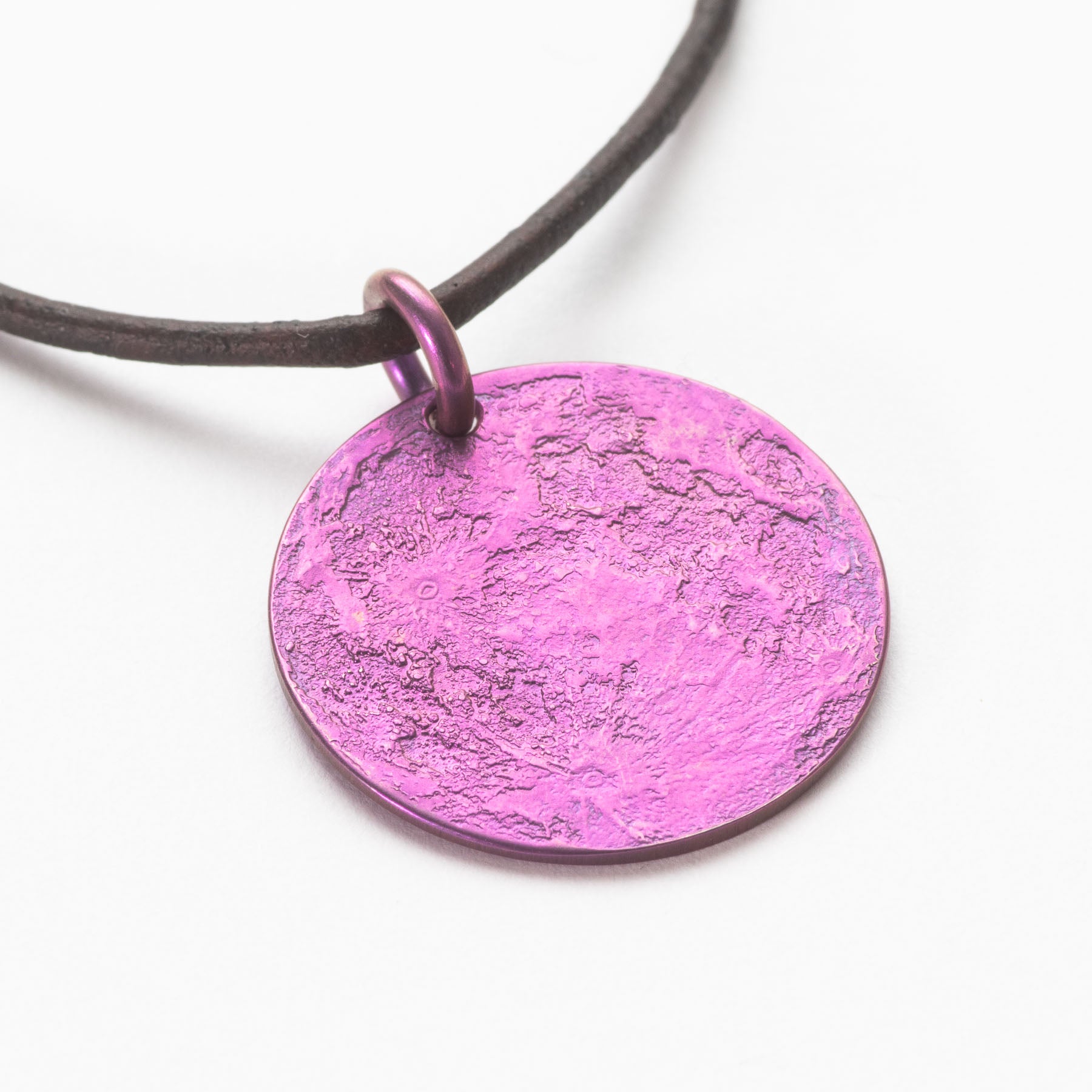 Purple Moon Necklace - 1" Anodized Niobium Charm or Necklace