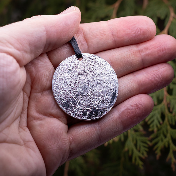 Full Moon Ornament on Ribbon