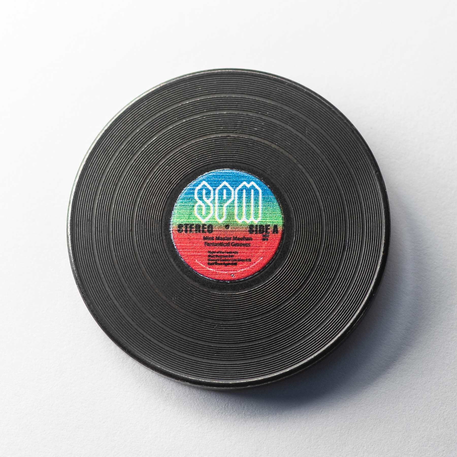 Mini Record Vinyl Spinner coin in solid copper by Shire Post Mint