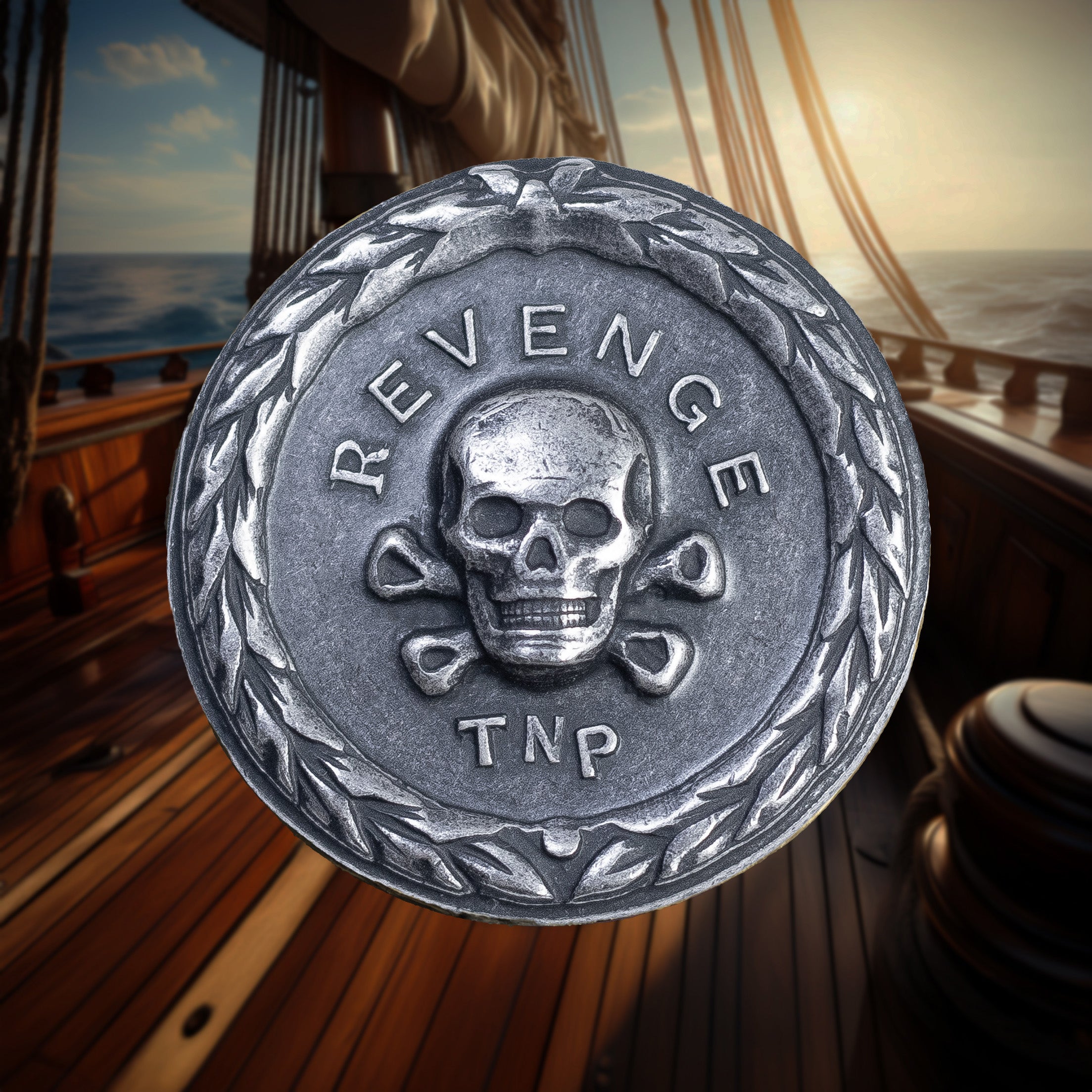 Pirate Roberts Coin in Fine Silver