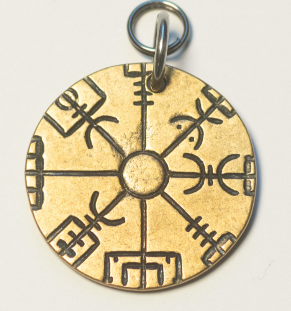 Ullr / Vegvisir Brass Zipper Pull