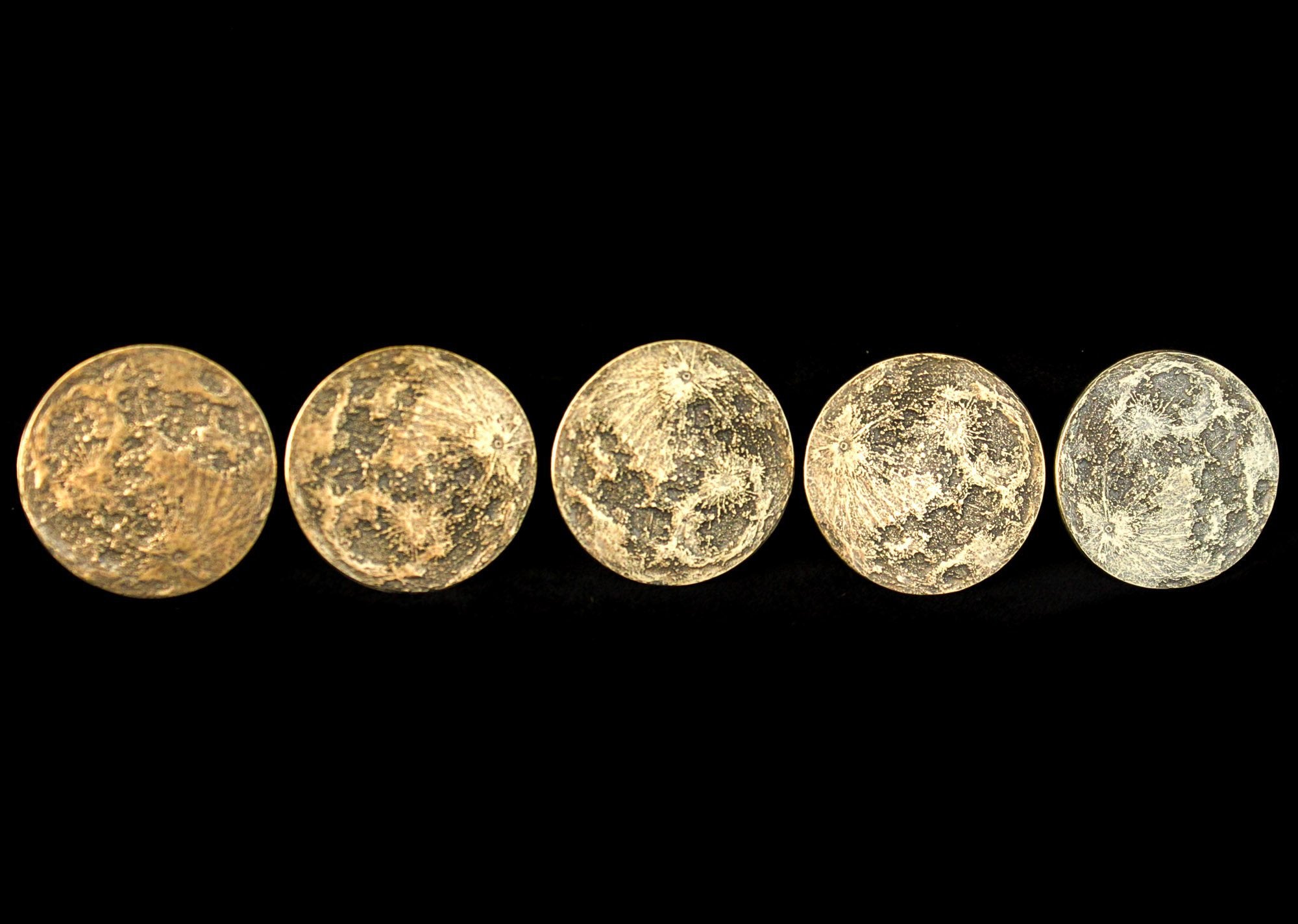 Harvest Moon Bundle - Set of 5 Brass Moon Coins | Shire Post Mint Lunar Gifts