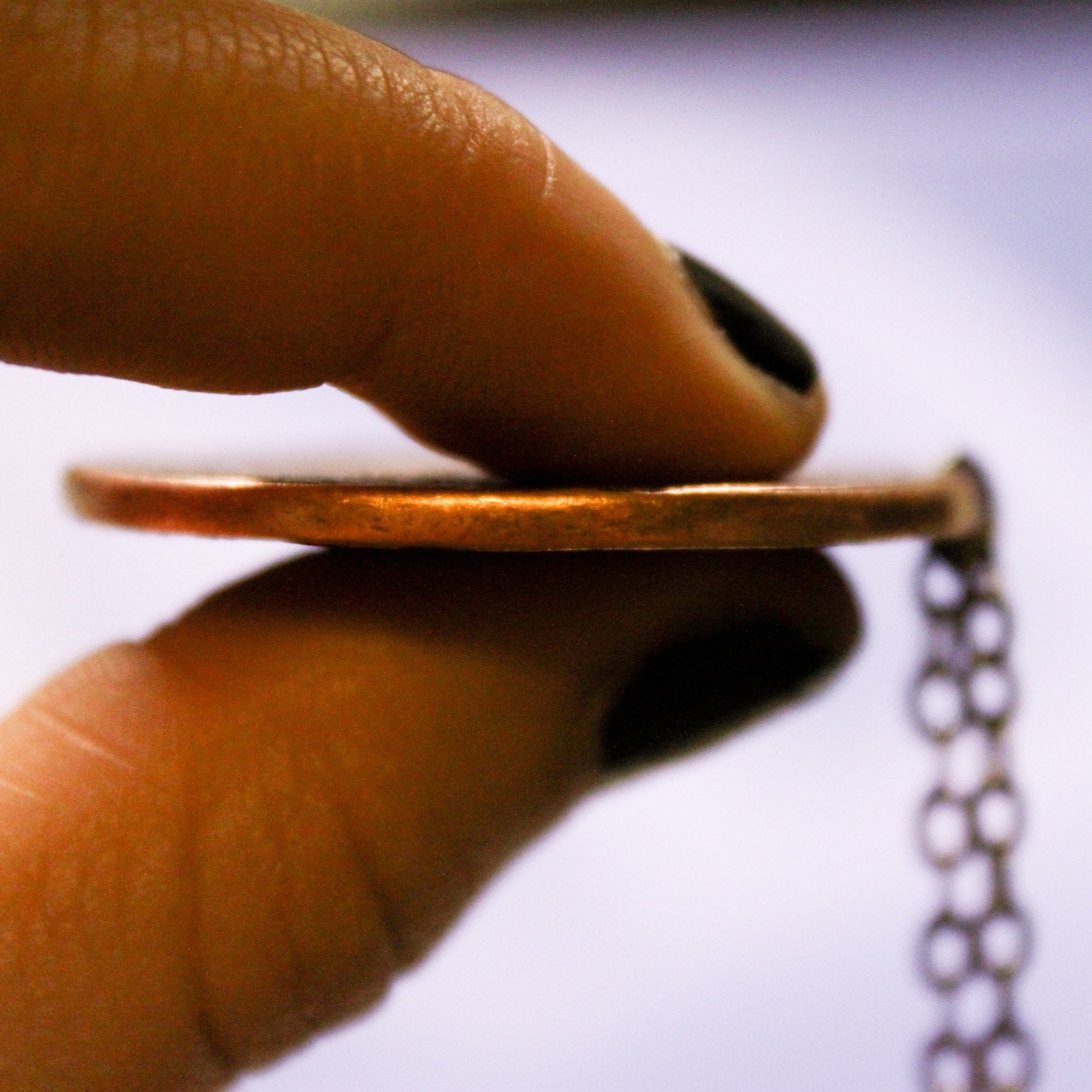 Copper Full Moon / Blood Moon Necklace on 30" Chain by Shire Post Mint