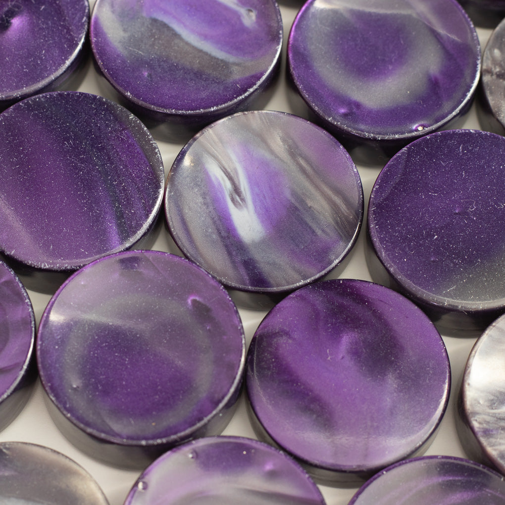 Niki Purple and Metallic Gray Upcycled Bowling Ball Worry Stone