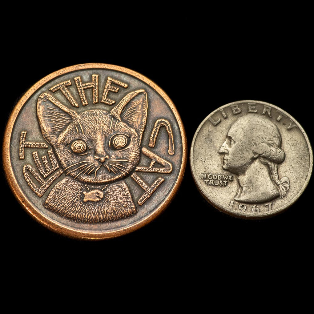 Pet the Cat / Flip Again Copper Decision Maker Coin