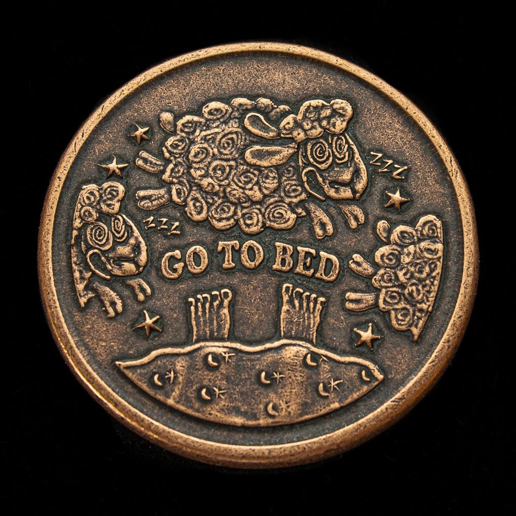 One More Chapter Go To Bed Decision Maker Solid Copper Coin by Shire Post Mint