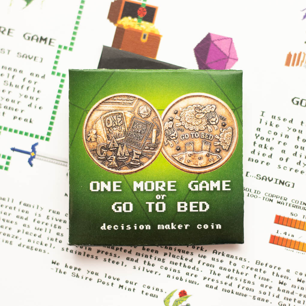 One More Game / Go to Bed Copper Decision Maker Coin