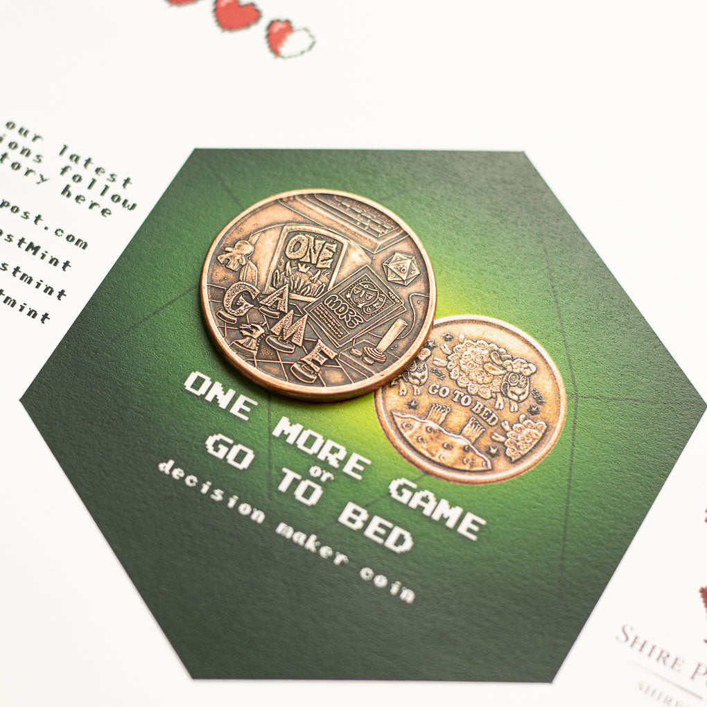 One More Game / Go to Bed Copper Decision Maker Coin