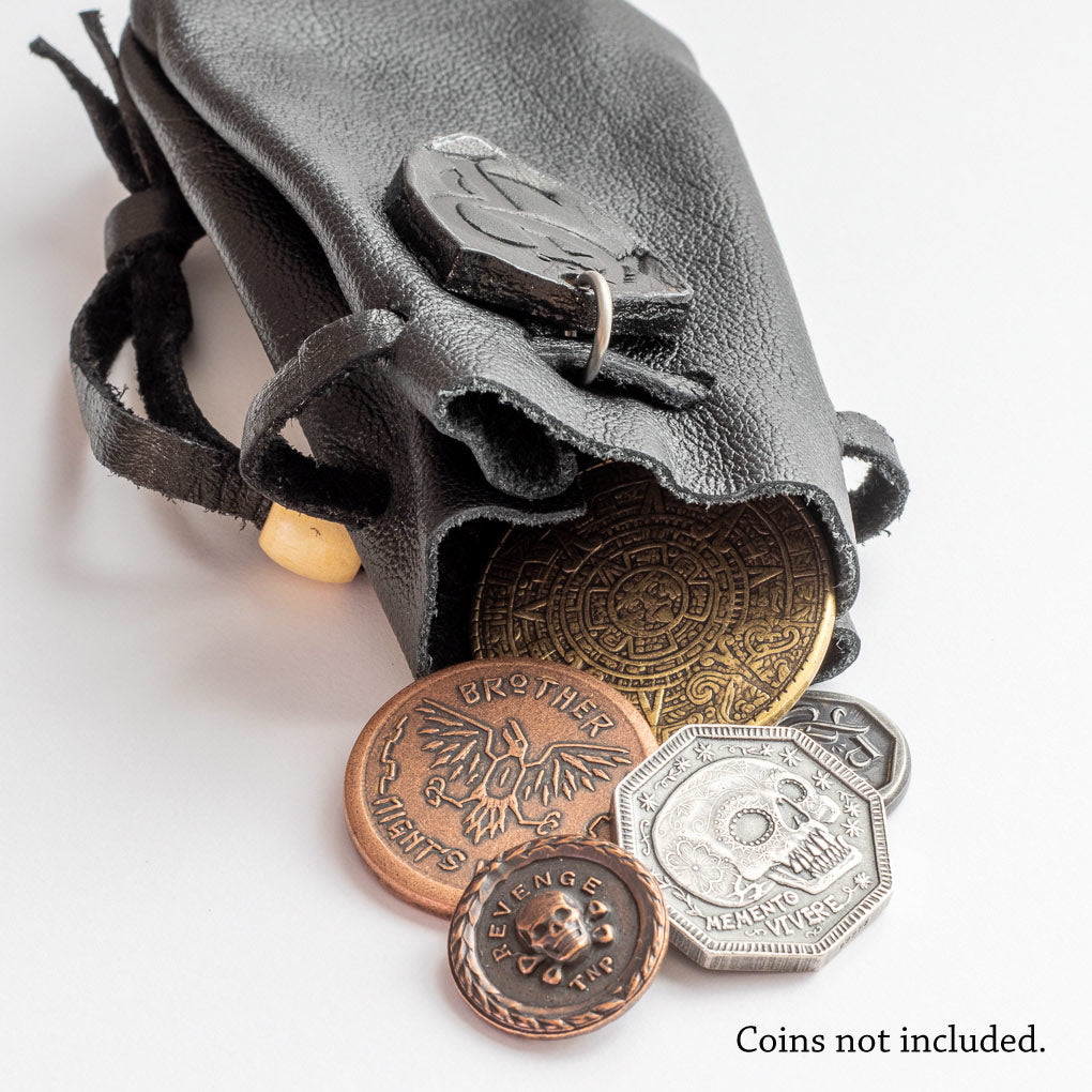 coin leather backpack Leather Drawstring Coin Bag
