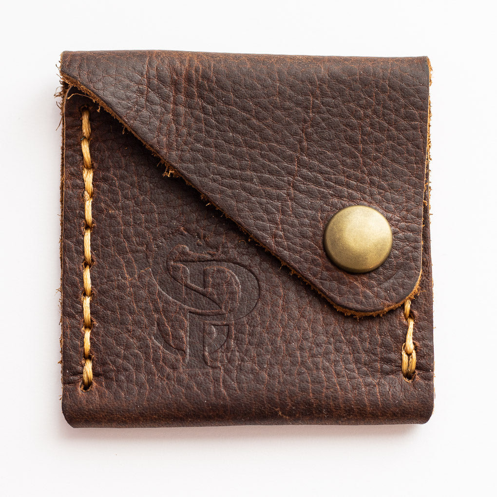 Square Leather Coin Pouch