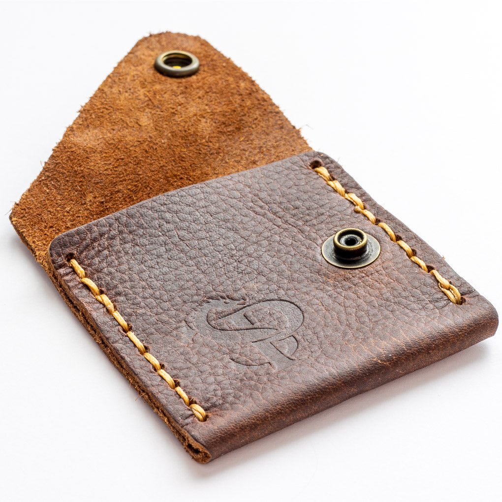 Square Leather Coin Pouch