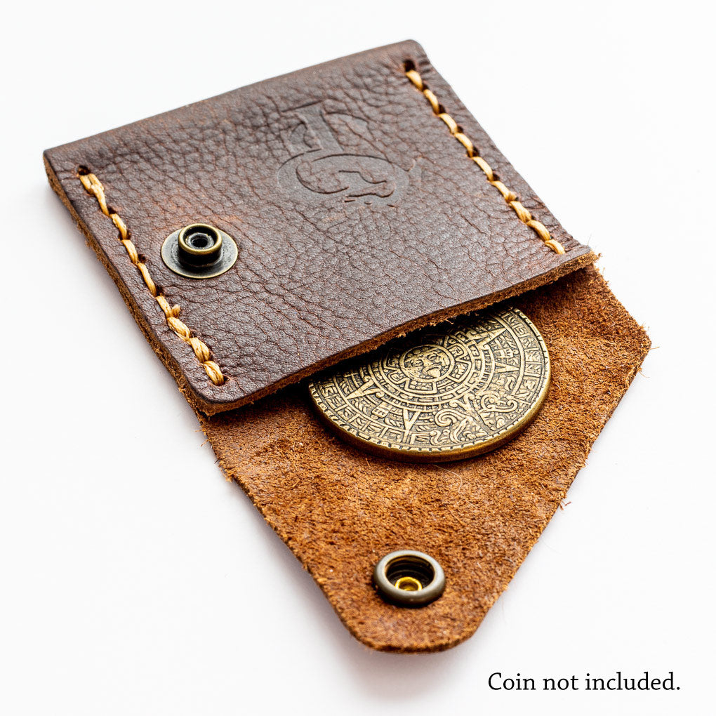 Square Leather Coin Pouch