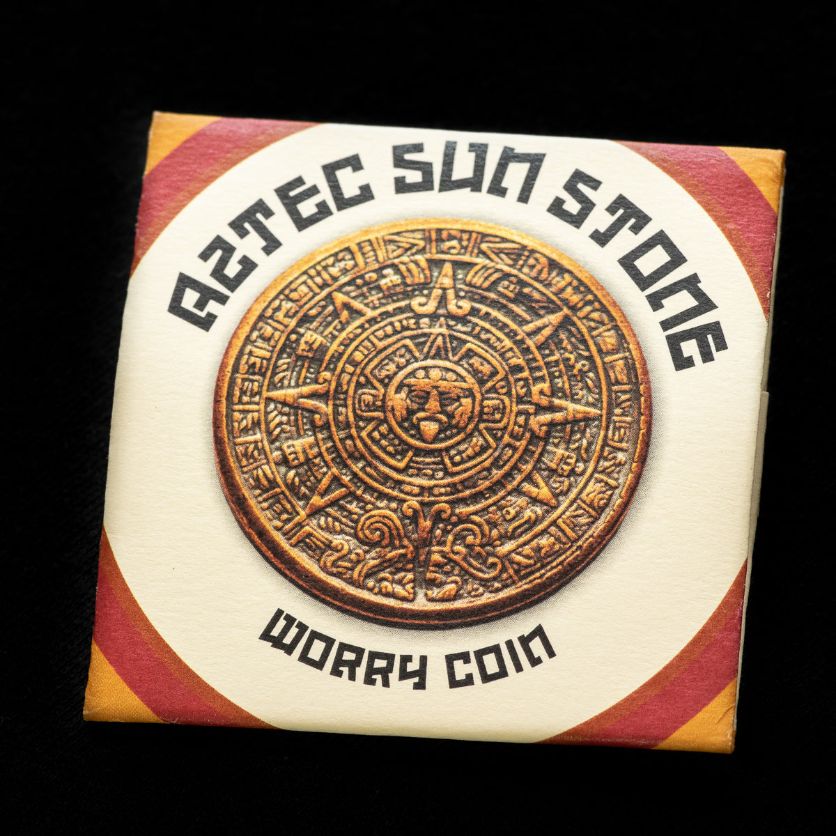 Aztec Sun Stone Wax Calendar Copper Worry Coin | Shire Post Mint Gifts