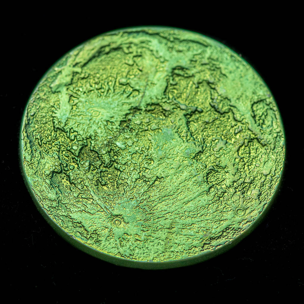 Green Moon Coin - 1" Anodized Niobium gift