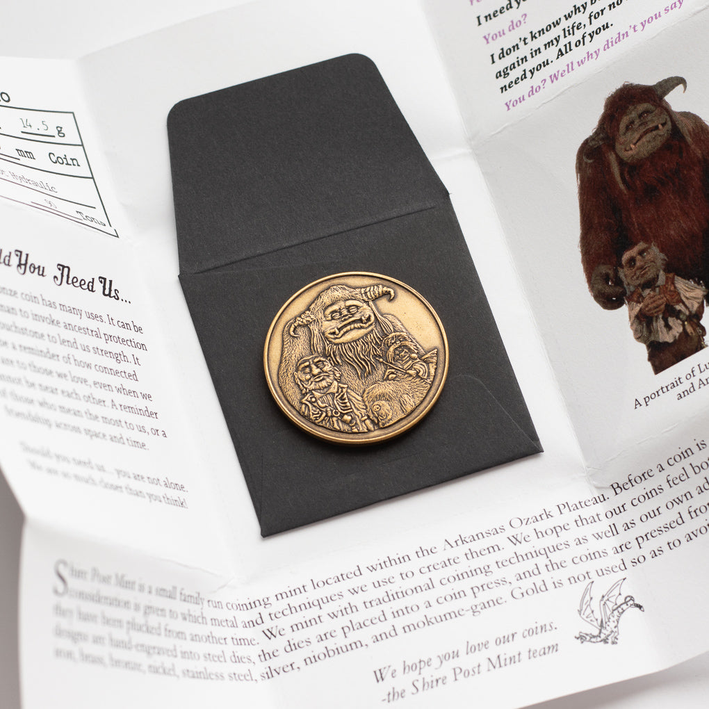 Should You Need Us Bronze Friendship Coin | Jim Henson's Labyrinth | Shire Post Mint Gifts