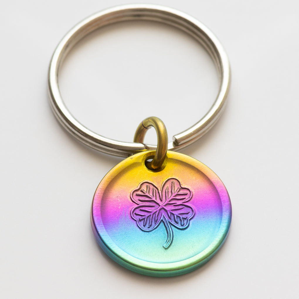 Lucky Rainbow Penny Necklace or Keychain, Niobium