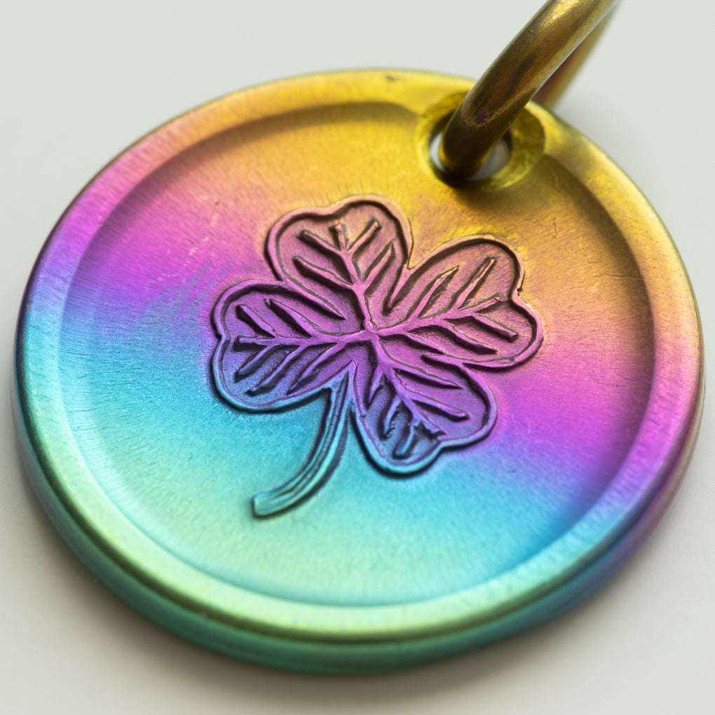 Lucky Rainbow Penny Necklace or Keychain, Niobium