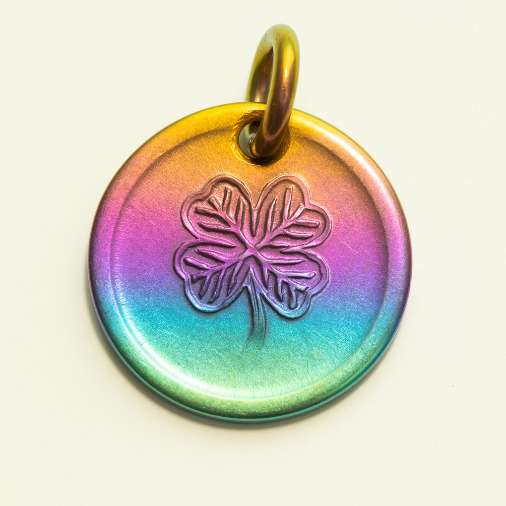 Lucky Rainbow Penny Necklace or Keychain, Niobium