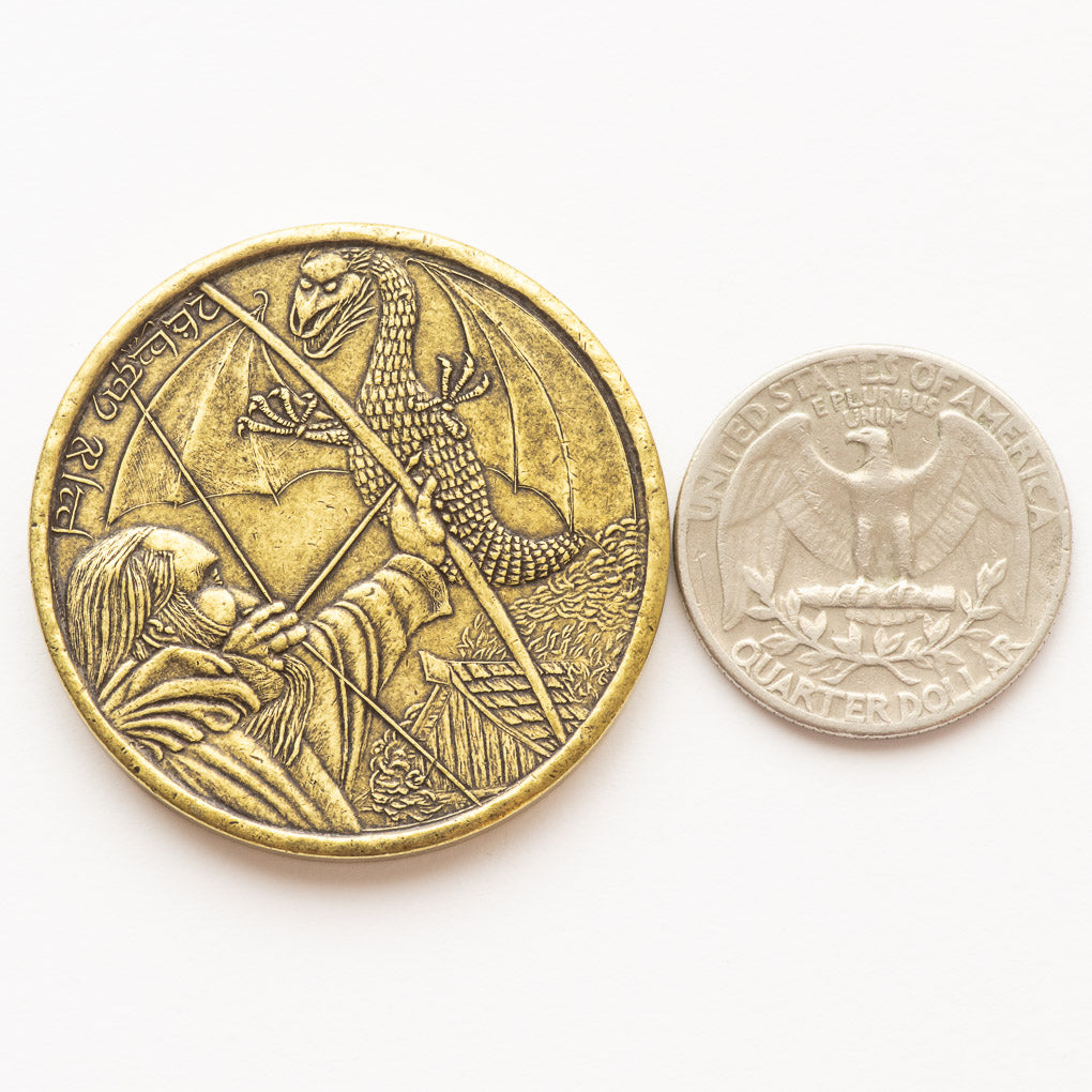 New Dale Brass Daler of EREBOR™ | Dragon Smaug Coin | The Hobbit LOTR Middle-earth | Shire Post Mint Gifts