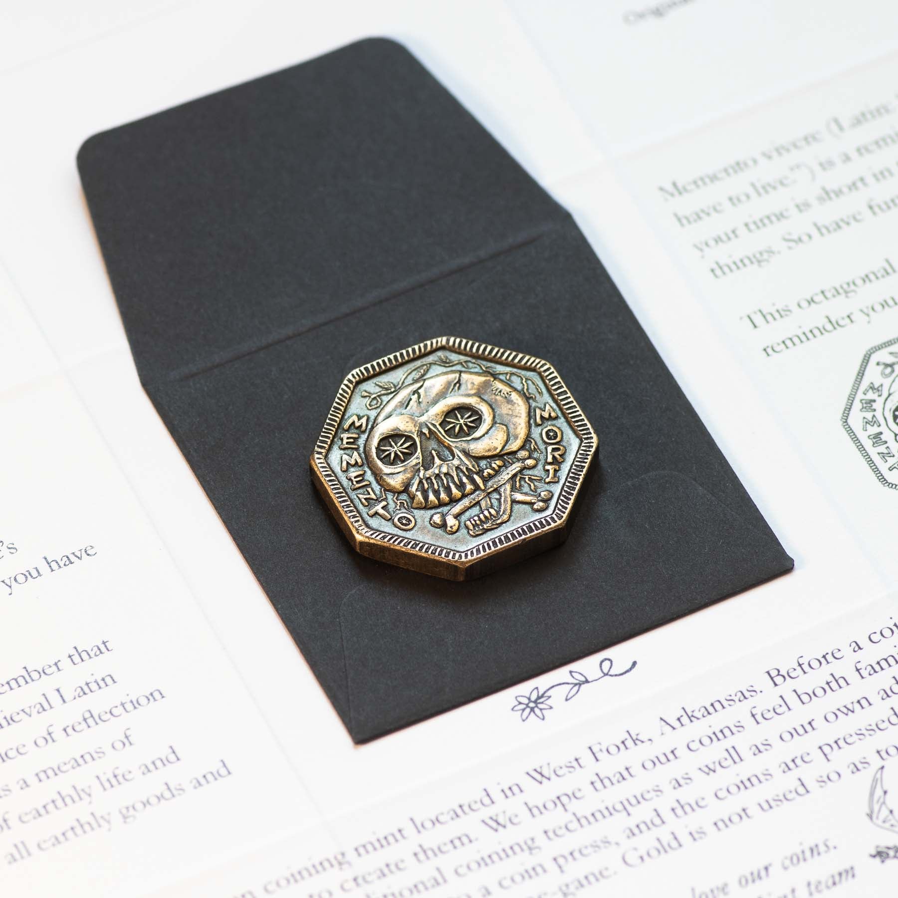 Memento Mori Bronze Coin Packaging | Shire Post Mint