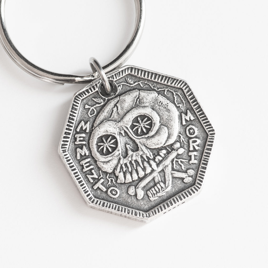 Memento Mori Silver Necklace or Charm - Memento Vivere Reminder Jewelry