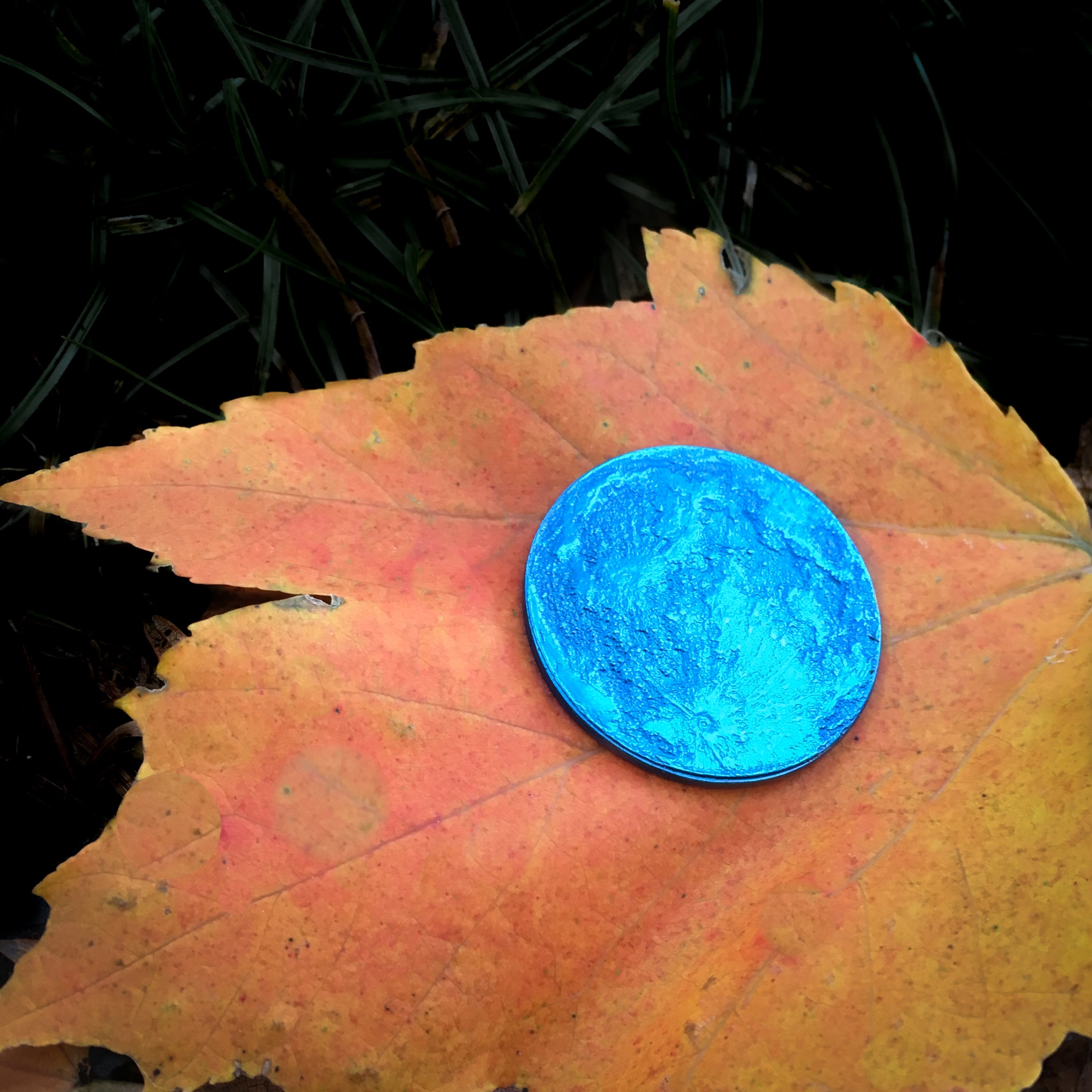 Blue Moon Coin - 1" Anodized Niobium