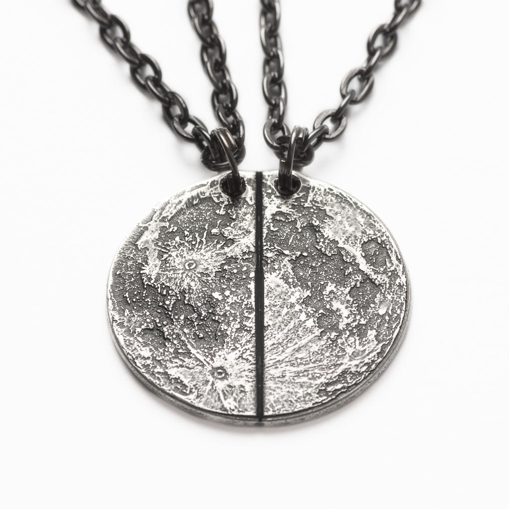 Half Moon Breakable Silver Necklace or Keychain