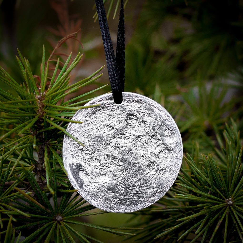 Full Moon Ornament on Ribbon