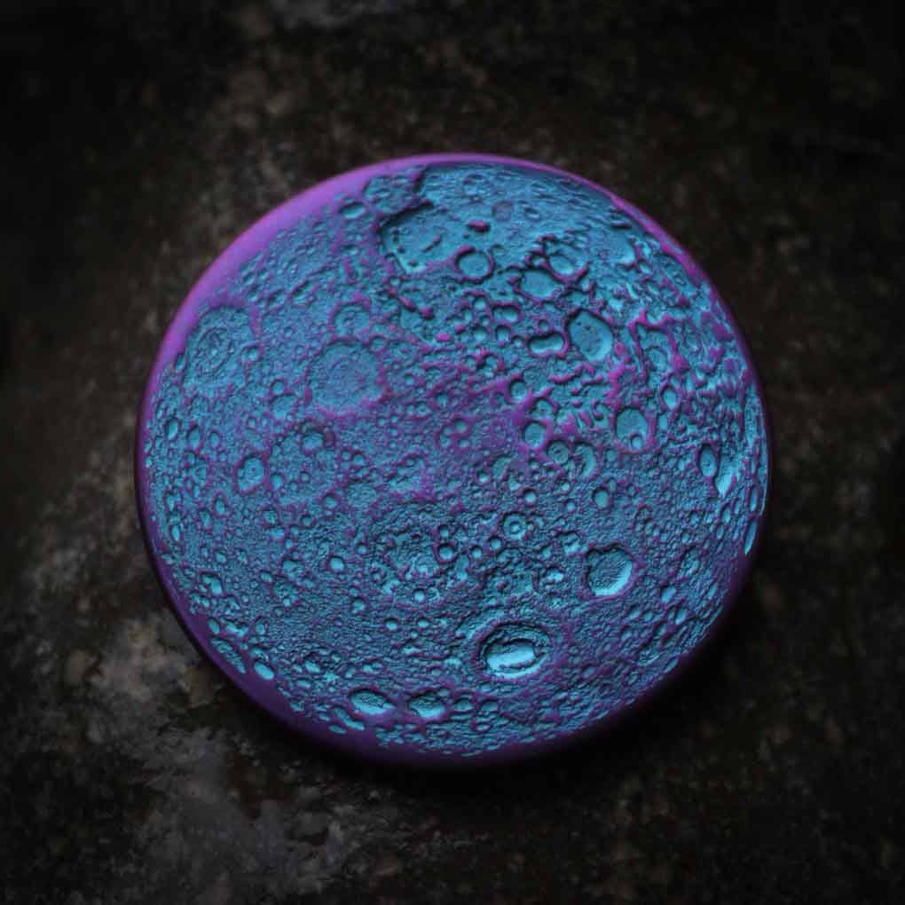 Blue and Purple Supermoon Coin - Large 1.5" Anodized Niobium