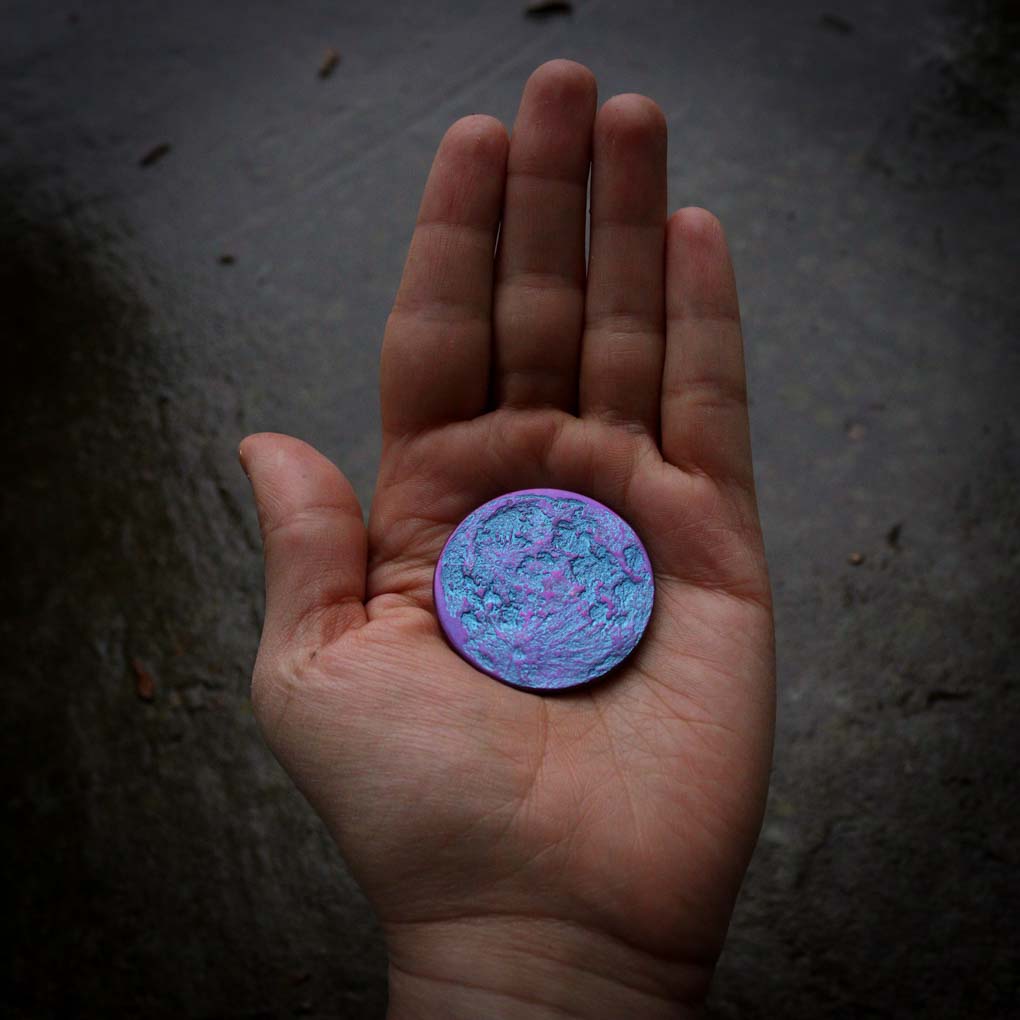 Blue and Purple Supermoon Coin - Large 1.5 in / 38 mm Anodized Niobium