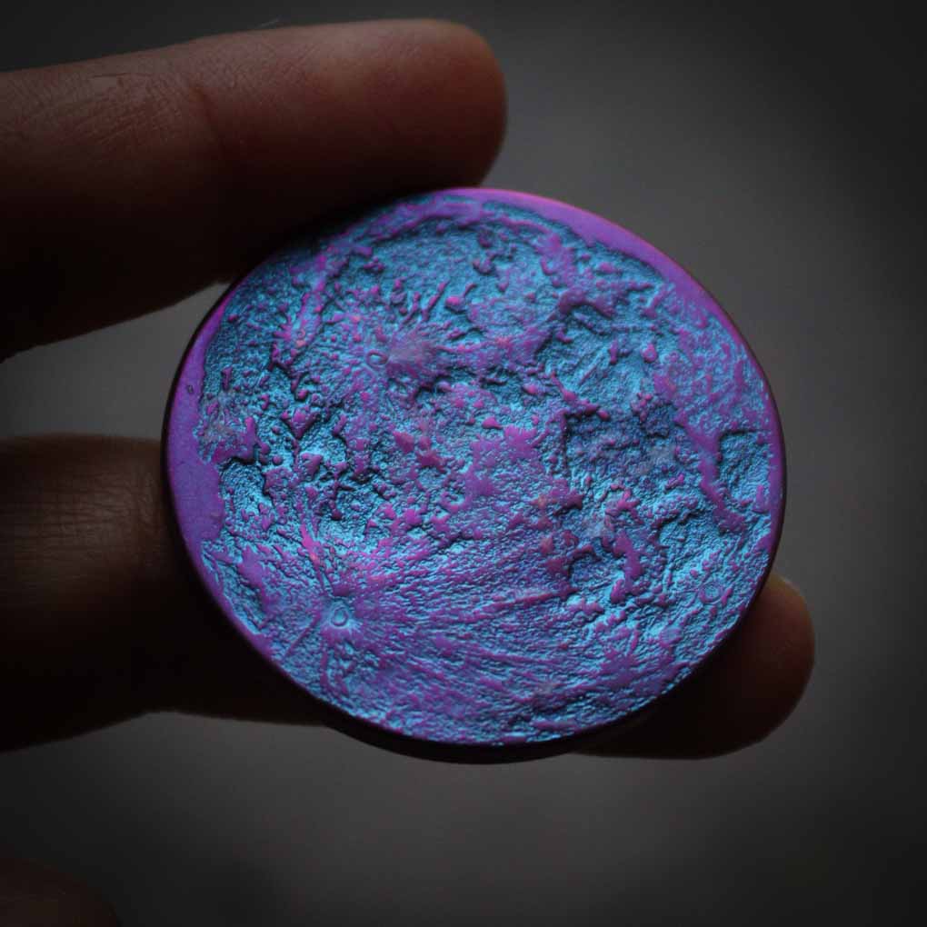 Blue and Purple Supermoon Coin - Large 1.5" Anodized Niobium