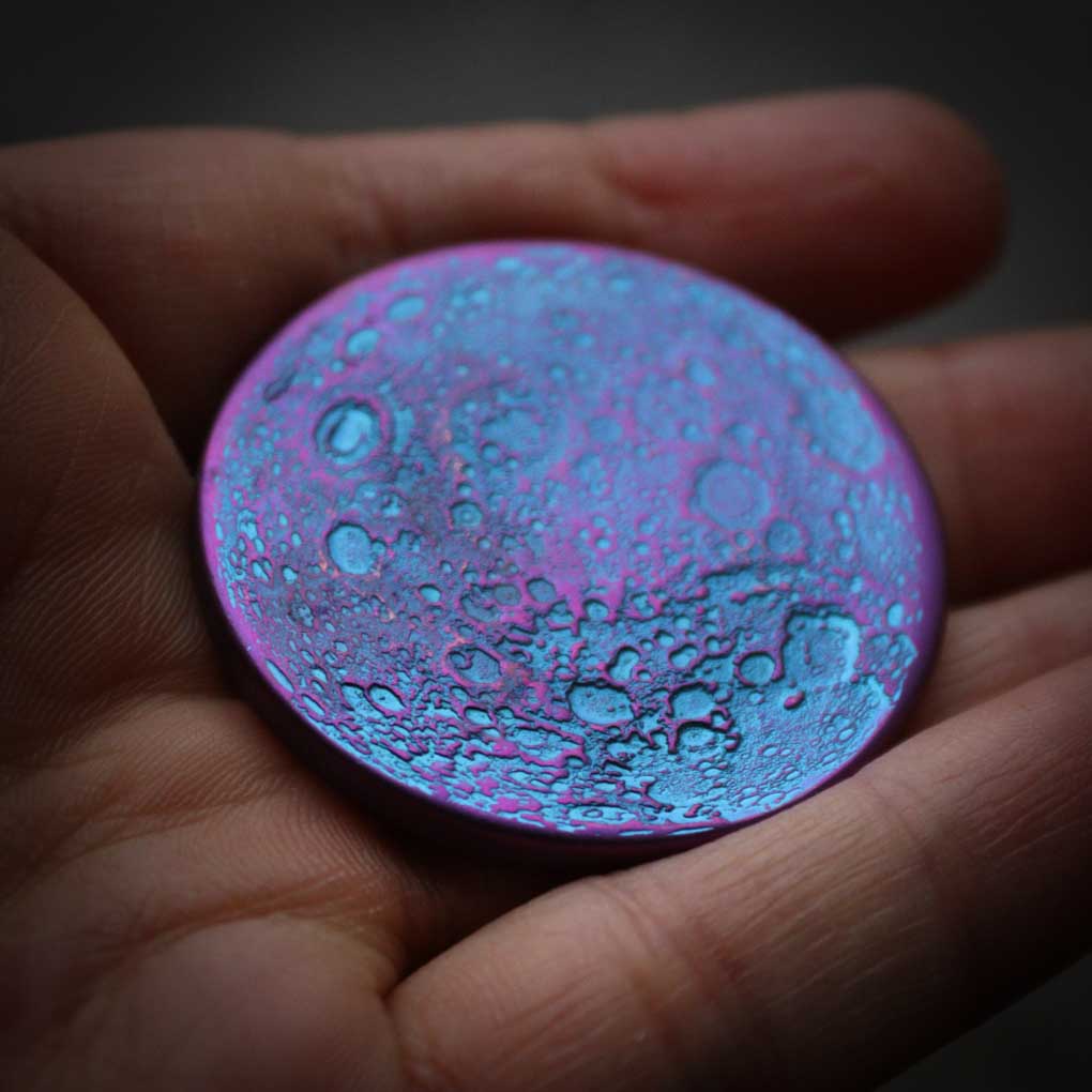 Blue and Purple Supermoon Coin - Large 1.5" Anodized Niobium