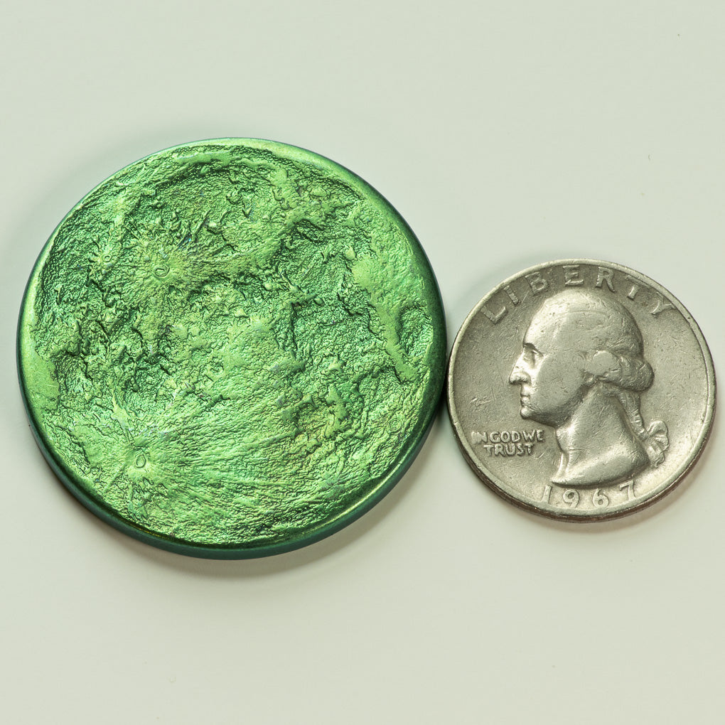 Green Supermoon Coin - Large 1.5" Anodized Niobium