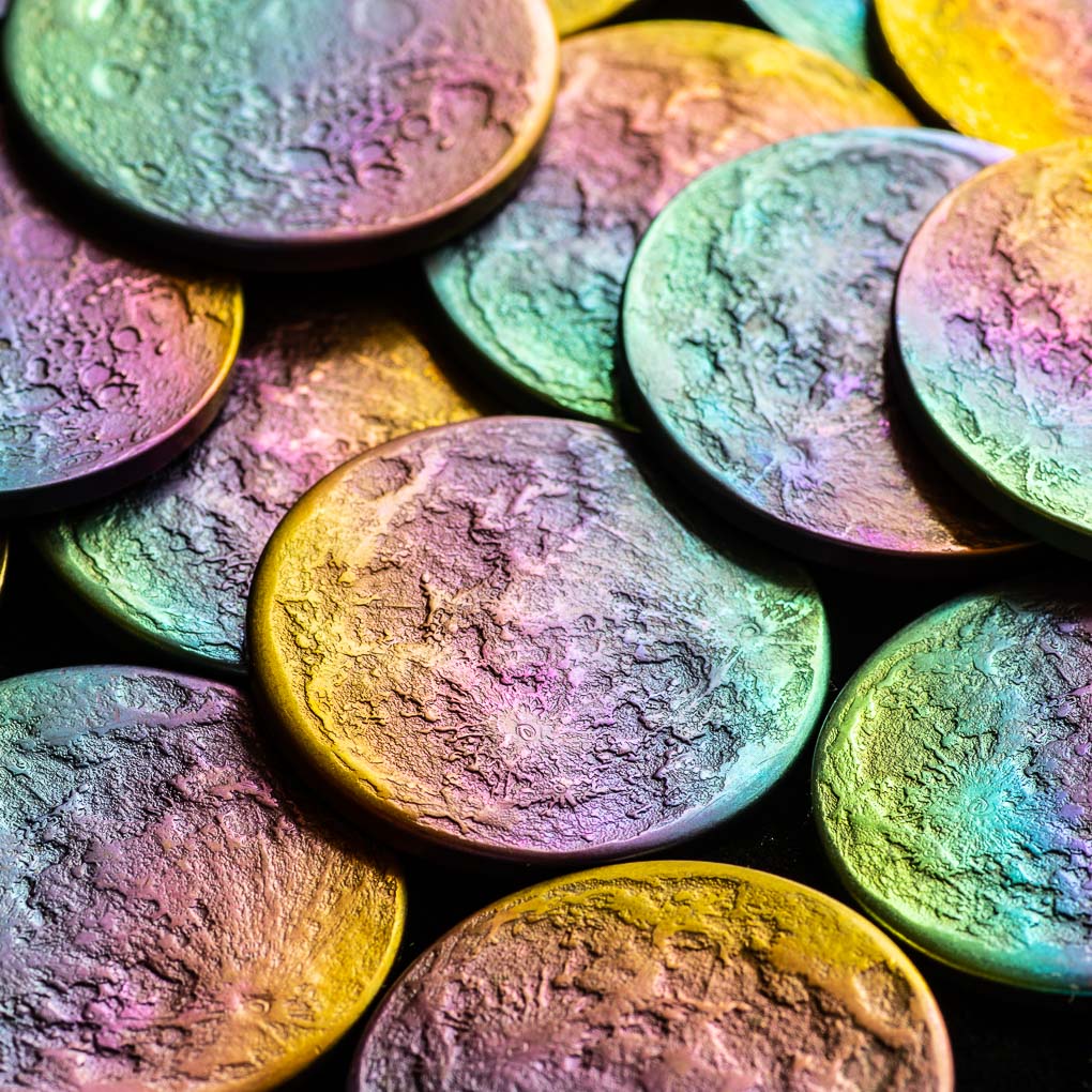 Rainbow Supermoon Coin - 1.5" Multicolored Anodized Niobium