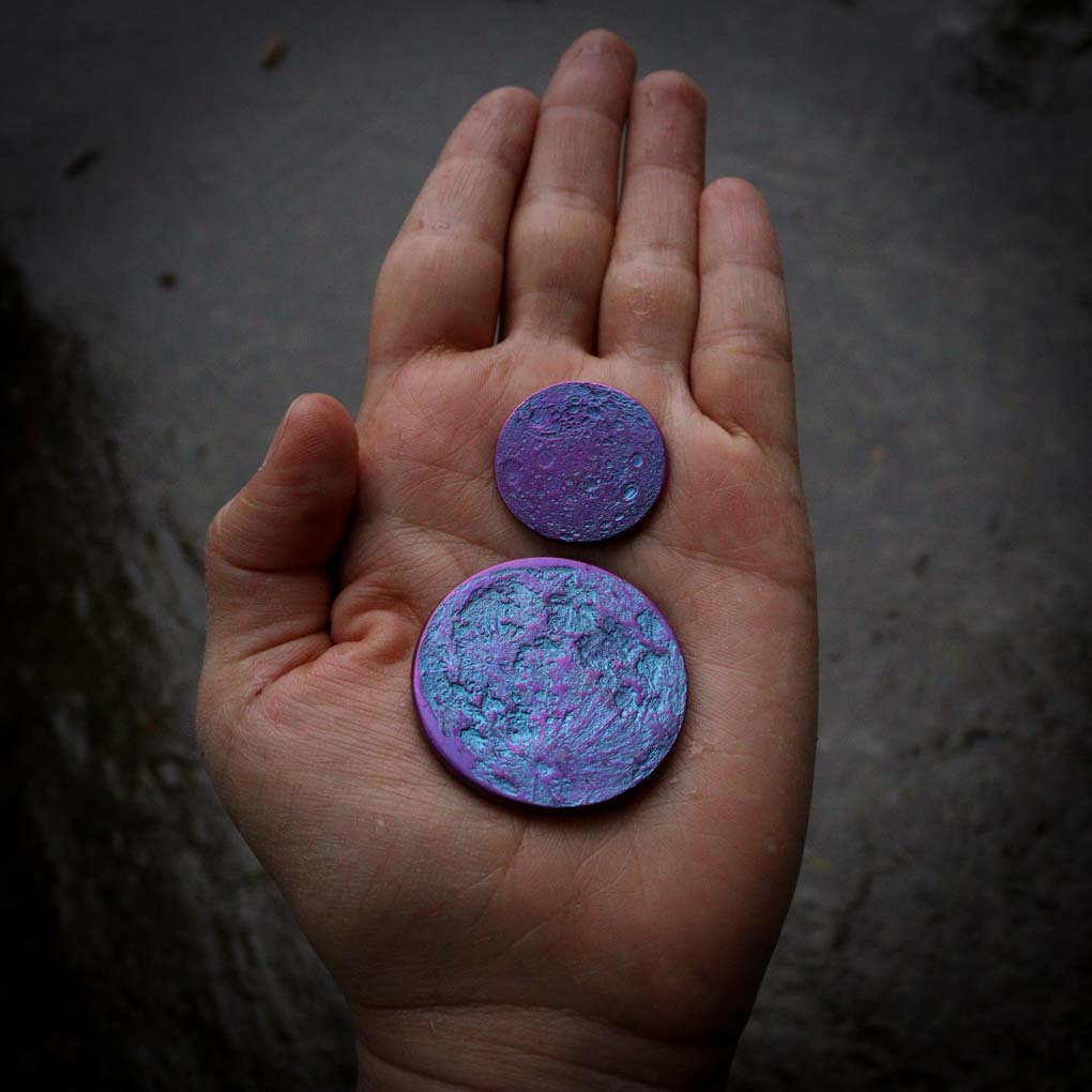 Blue and Purple Supermoon Coin - Large 1.5" Anodized Niobium