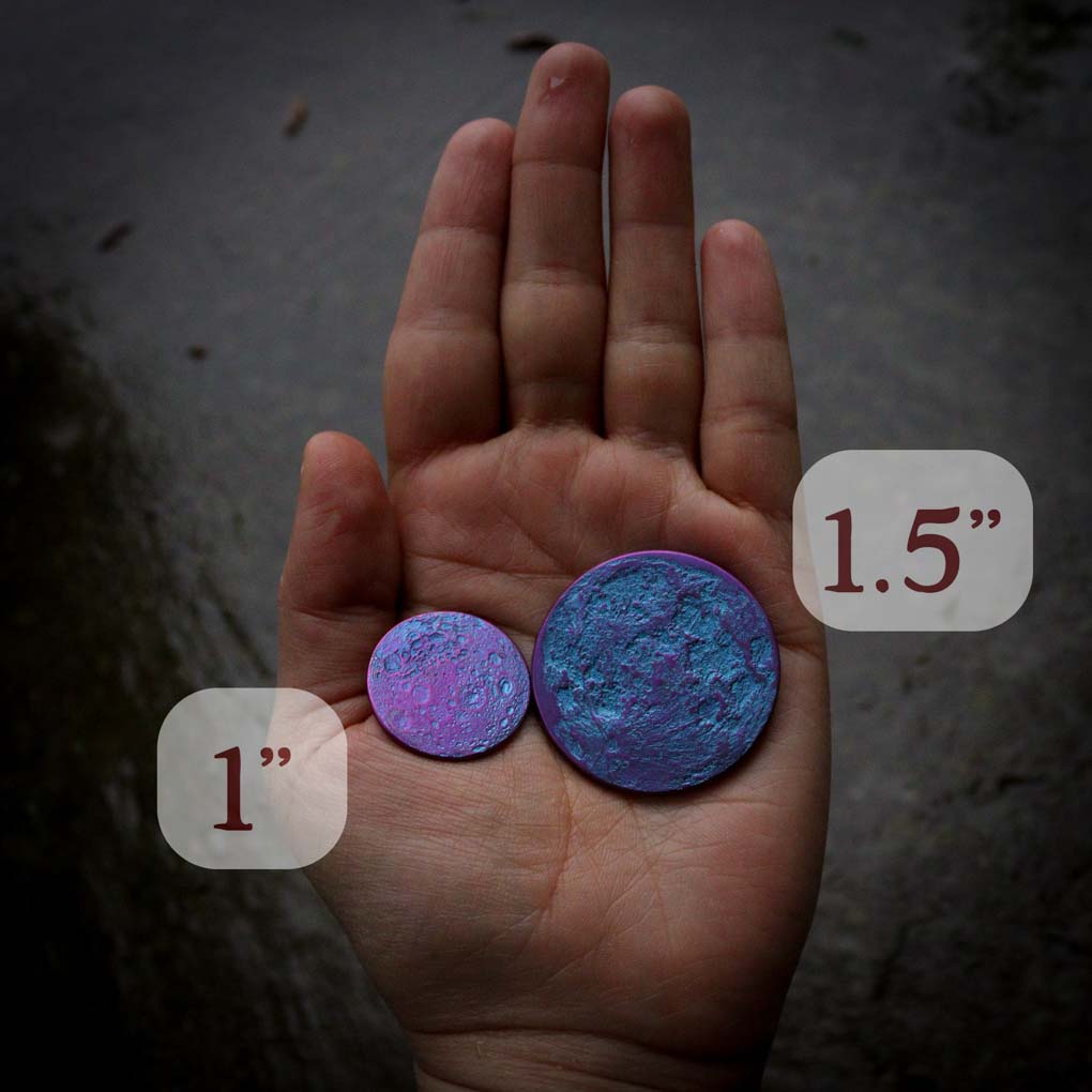 Blue and Purple Moon Coin - 1" Anodized Niobium blurple gift outrun