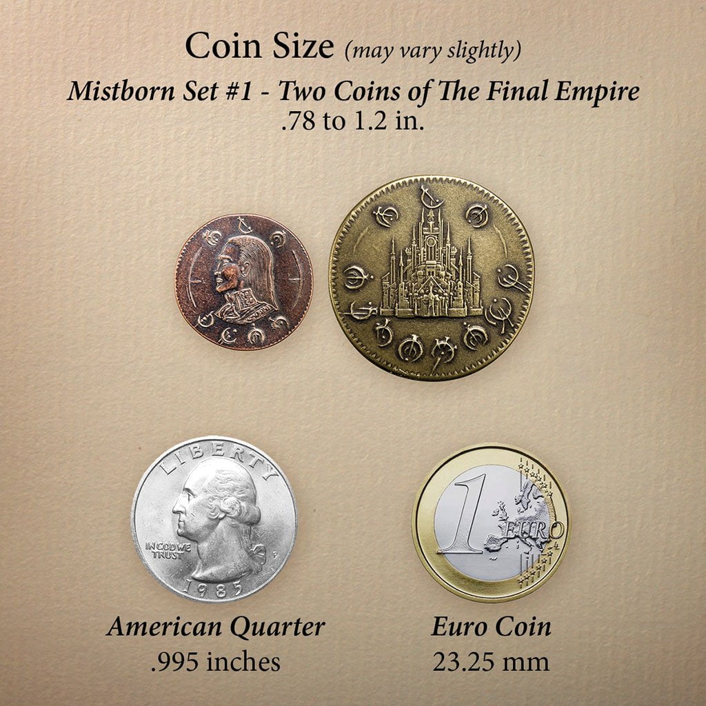 Mistborn coins - Golden Boxing and Copper Clip of The Final Empire - novels by Brandon Sanderson - coin by Shire Post Mint