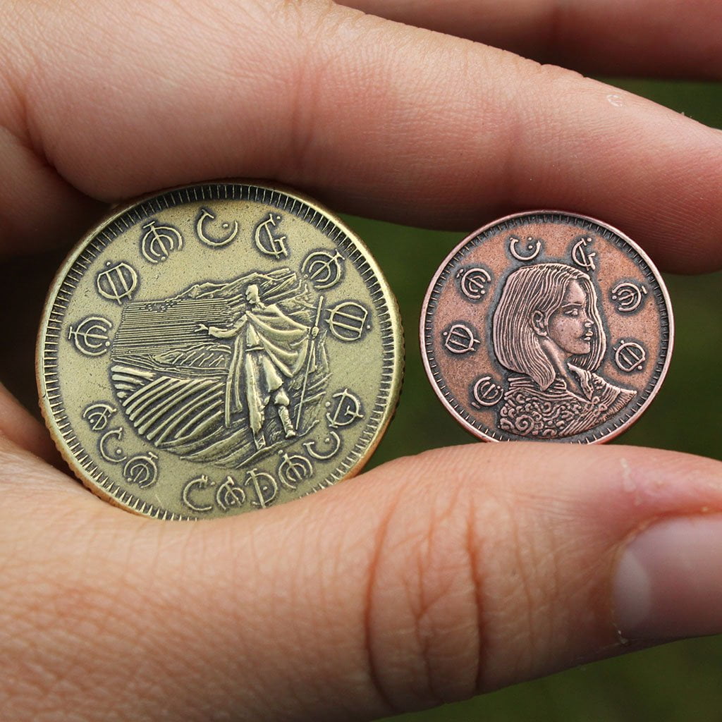 Mistborn coins - Golden Boxing and Copper Clip of Elendel - novels by Brandon Sanderson - coins by Shire Post Mint