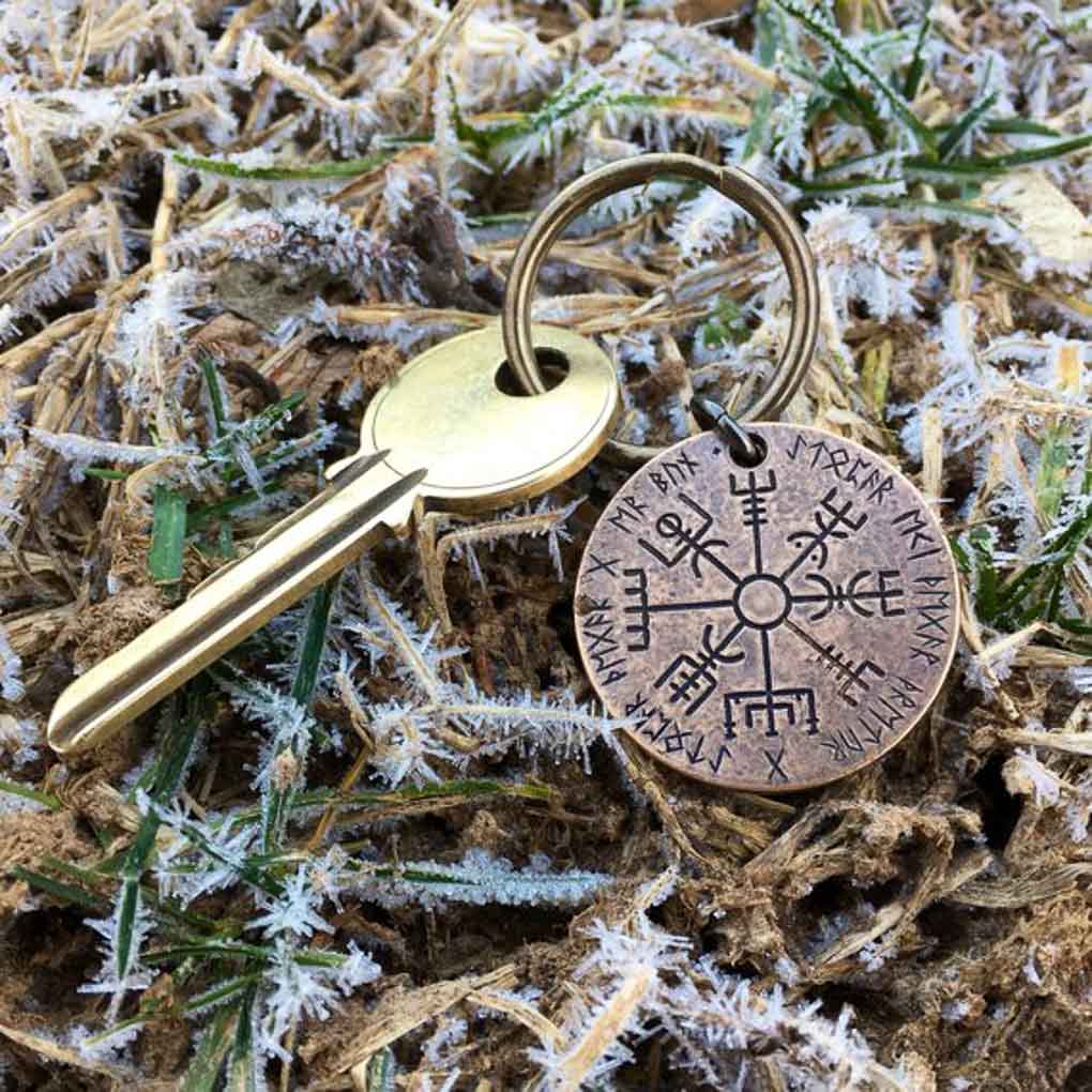 Vegvisir Norse Compass Bronze Keyring