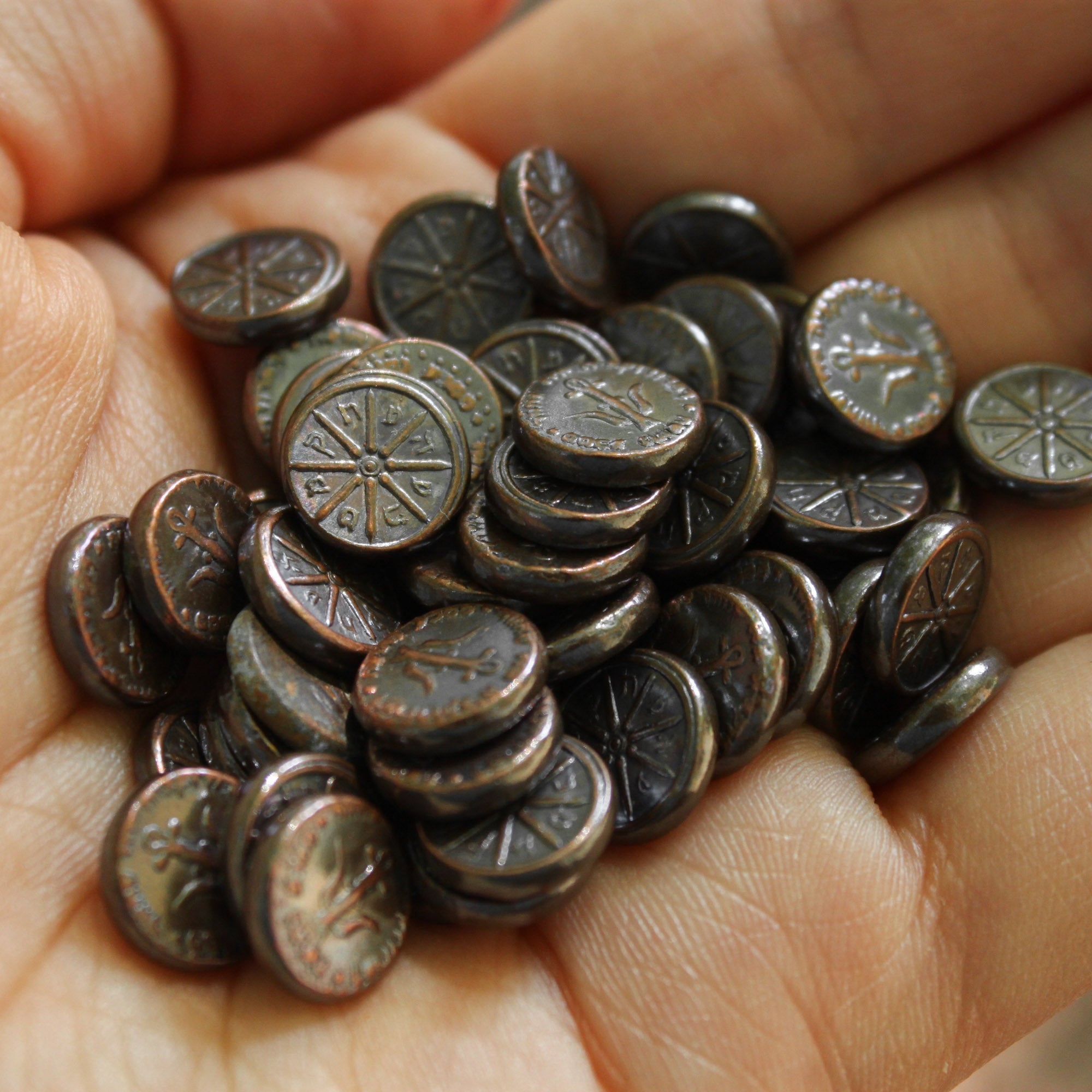 Pair of Widow's Mites Handmade Replica Coins - Ancient Judean Lepton Design