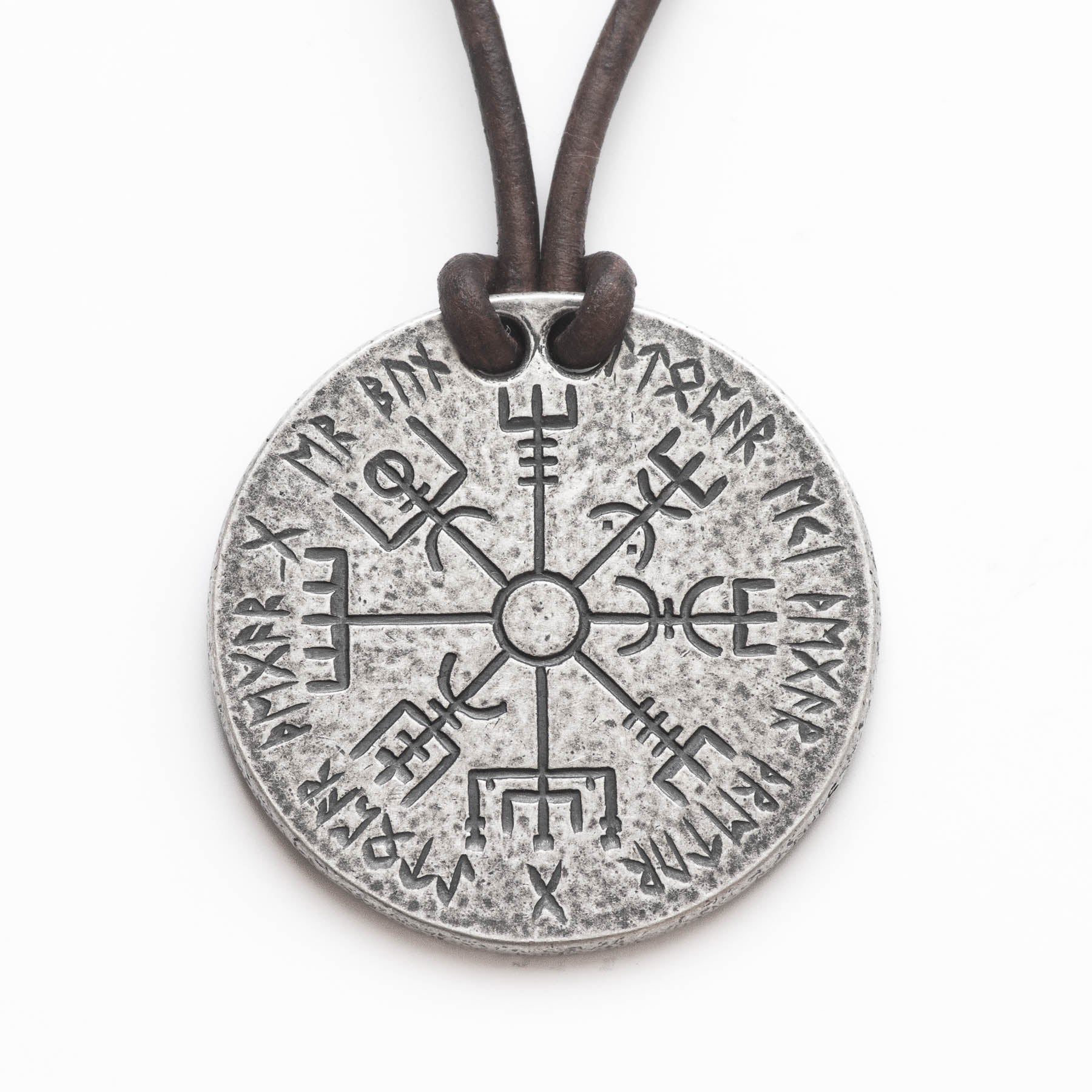 Norse Dual Stave - .999 Fine Silver Necklace - Aegishjalmur Vegvisir